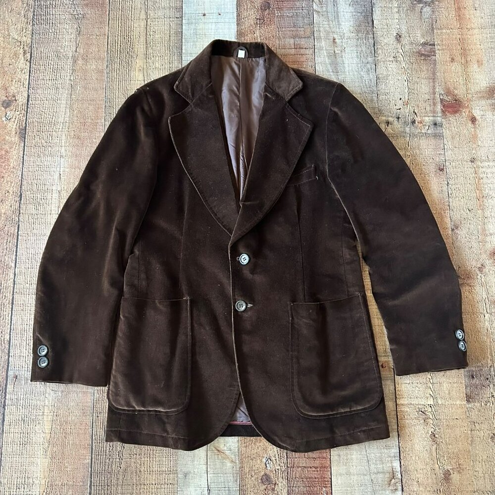Vintage Danny's Men's Brown Velvet Blazer Jacket Size 40
